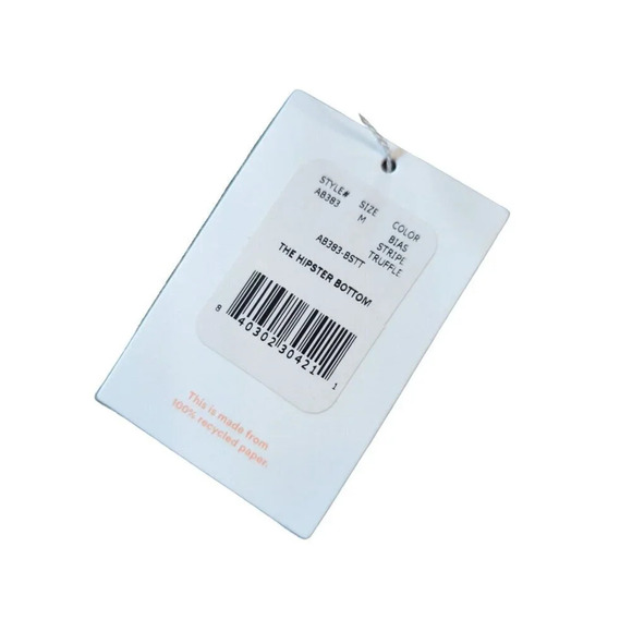 Andie Swim The Hipster Bottom Bias Striped Truffle Eco Nylon Size Medium - Picture 4 of 7